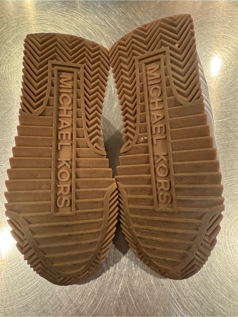 Michael Kors Beige, White and Gray Women's Sneakers - Picture 8 of 8